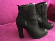 Botki BADURA kozaki Skóra naturalna NUBUK rozm. 37