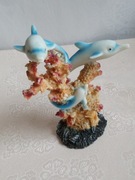 Figurka - delfiny w rafie koralowej - wysokość 16,5 cm