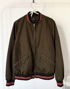 ZARA kurtka bomberka khaki nadruk na plecach M