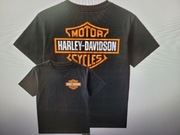 HARLEY DAVIDSON T-SHIRT z nadrukiem przód tył KOSZULKA NA MOTOR L