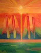 Pejzaż syntetyczny - abstrakcja, malarstwo olejne