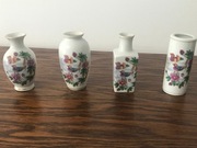 wazoniki chińskie porcelanowe komplet 4 sztuki vintage PRL