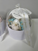 Podziękowanie dla chrzestnych Komunia Chrzest flower box kopułka z róż