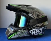 Kask pełny fullface rozmiar M Enduro Hulajnoga Rower Cross Gogle 