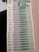 Banknot 100 Zlotych seria 21 numerów pod rząd 