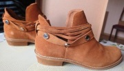 Damskie botki KARINO rudy zamsz rozm.39