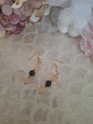 Kolczyki handmade srebro z naturalnych kamieni cytryn obsydian hematyt 