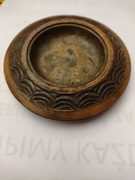 Zabytkowa popielnica drewno mosiądz!