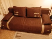 Kanapa rozkładana sofa łóżko brązowa