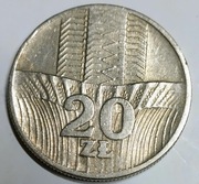 Moneta 20 zł Wieżowiec i kłosy 1974 rok . Nie czyszczona.