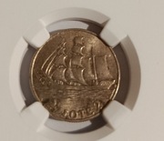 II RP 2 zł złote 1936 Gdynia NGC MS 62 żaglowiec 