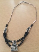 Naszyjnik srebrny pr 925 damski, kamień naturalny granat 