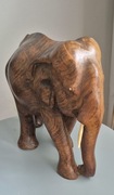 Duży drewniany słoń , vintage 