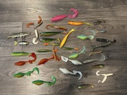 Zestaw przynęt gumy i 2 łamane woblery