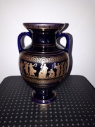 Grecki wazon kobaltowy malowany 24 karatowym zlotem