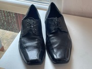 Czarne skórzane buty Abis, męskie do garnituru, rozmiar 43