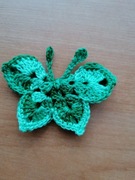 MOTYLEK NA SZYDEŁKU 7X5,5 CM  zieleń cieniowana