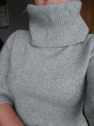 Esprit szary damski sweter golf szary 80% wełna okazja M S 36 38