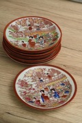 Zestaw 9 talerzyków w stylu vintage Japanese Satsuma