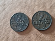 Polska, 2x 2 grosze 1936 i 1938 II RP stan