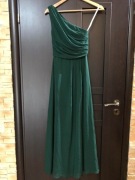 Sukienka butelkowa zieleń na jedno ramię