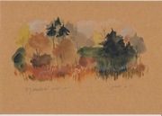 paweł jerzy migdalski  - akwarela. pejzaż mazowiecki 1