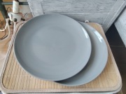 Duże ciężkie szare talerze do obiadu 26 cm do zmywarki mikrofali Komplet