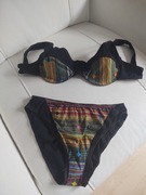 Komplet kąpielowy 2 -czesciowy w wielobarwne paski