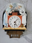 Unikat Ceramiczny Porcelanowy niemiecki zegar XIX wiek Max Roessler Rodach