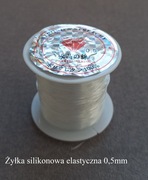 Żyłka silikonowa gumka nitkowa do bransoletek 0,5mm elastyczna 