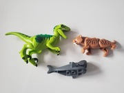 Lego figurki tygrys dinozaur I rekin