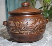 Gliniane naczynie zapiekanie garnek kiszenie kamionka czerwona glina 3,5l