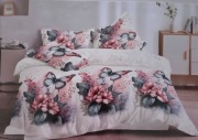 Komplet pościeli Motyle + Kwiaty 200x220cm 4 częściowy