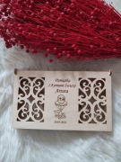 Pudełko komunijne, personalizowane na pieniądze 