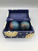 Ozdobne kule Baoding medytacyjne, komplet w pudełku