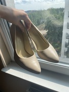 buty czółenka skorzane venezia kremowe 38 38,5