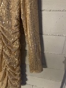 Sukienka cekinowa w cekiny wieczorowa L szampańska