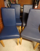 Klasyczne niebieskie krzesła ze sztucznej skóry do salonu Elizabeth