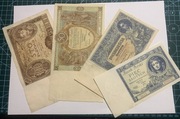 Banknoty II RP - zestaw 5, 20, 50, 100 zł - ładne stany, seria przedwojenna