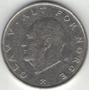 Norwegia 1 korona krone 1977 - 25 mm - nr 3