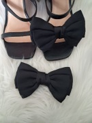 Czarne klipsy ozdoby kokardki kokardy przypinki okazje