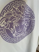 Śliczna bluza Oversized biała z fioletem Versace 