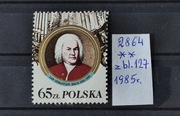 2864** z bloku 127 - 300. rocznica urodzin Jana Sebastiana Bacha1985 r.