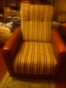 Komplet fotel + wersalka rogowa PRL 