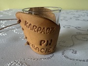 Kieliszek Imprezowy Karpacz Pij Bracie Szklany ze Skórzanym Etui i Paskiem