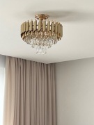 Nowy Żyrandol Kryształowy Glamour Złoty – DARMAT LIGHT 40cm – OKAZJA!