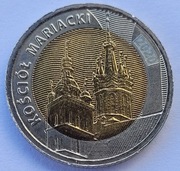 5 zł złotych KOŚCIÓŁ MARIACKI 2020 rok 