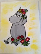 OBRAZ, MUMINEK, PODOBRAZIE BAWEŁNIANE,PŁÓTNO MALARSKIE