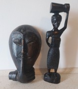RZEZBY AFRYKA KONGO KOBIETA I MASKA CISZA 