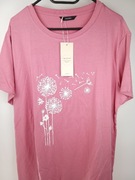 DOKOTOO T-shirt damski 2XL różowy z nadrukiem mniszek oversize nowy